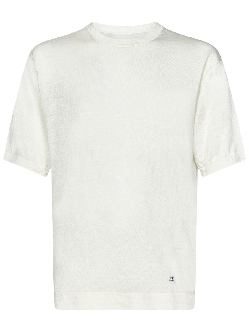C.p. Company Relaxed-fit White Linen T-shirt
