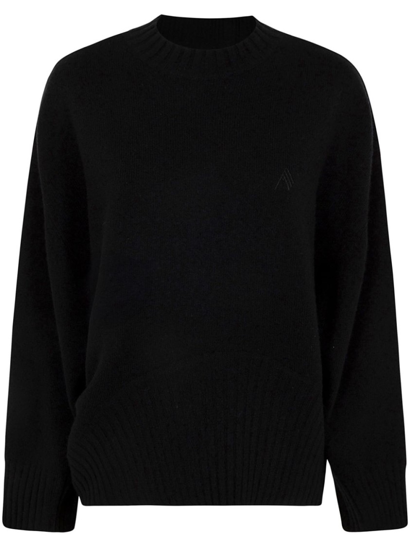 Attico Asymmetric Wool And Cashmere Pullover In Black