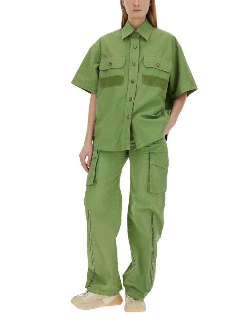 Stella Mccartney Cargo Utility Pants Multiple Pockets In Green