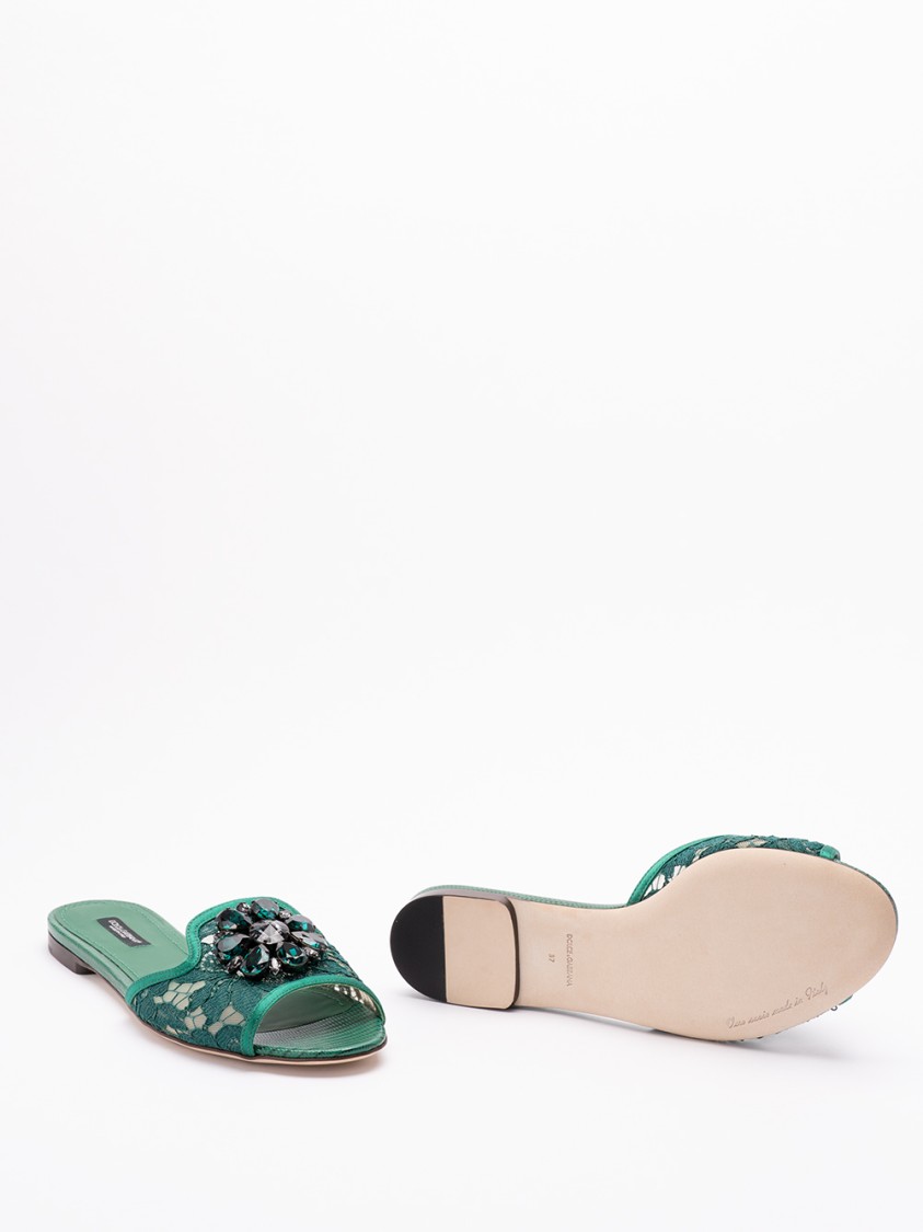 Dolce & Gabbana `rainbow` Slides With Brooch Detailing