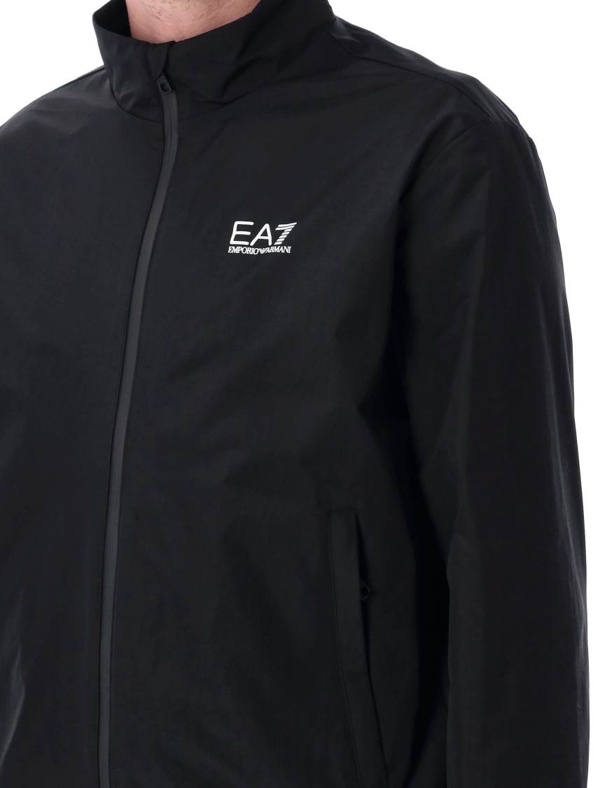 Emporio Armani Recycled-nylon Zip-up Sweatshirt With Stand-up Collar