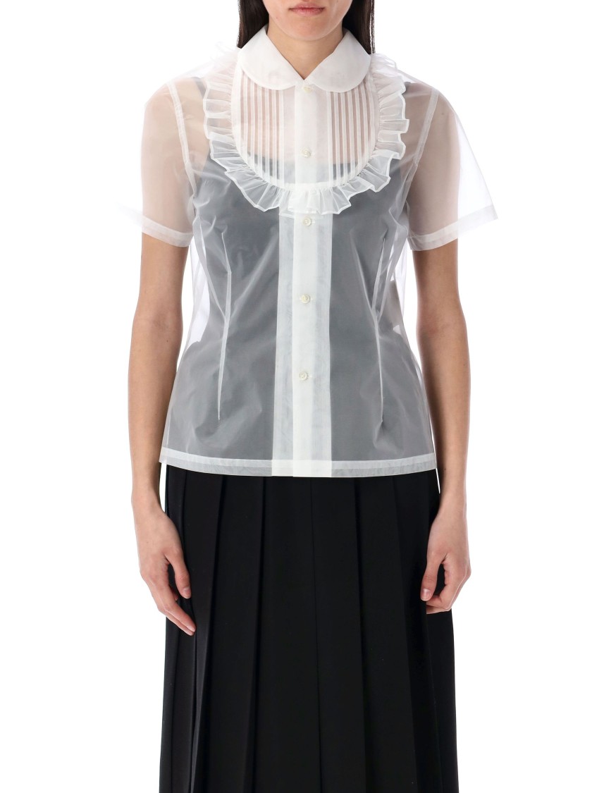 Shop Comme Des Garçons Peter Pan Collar Tulle Shirt