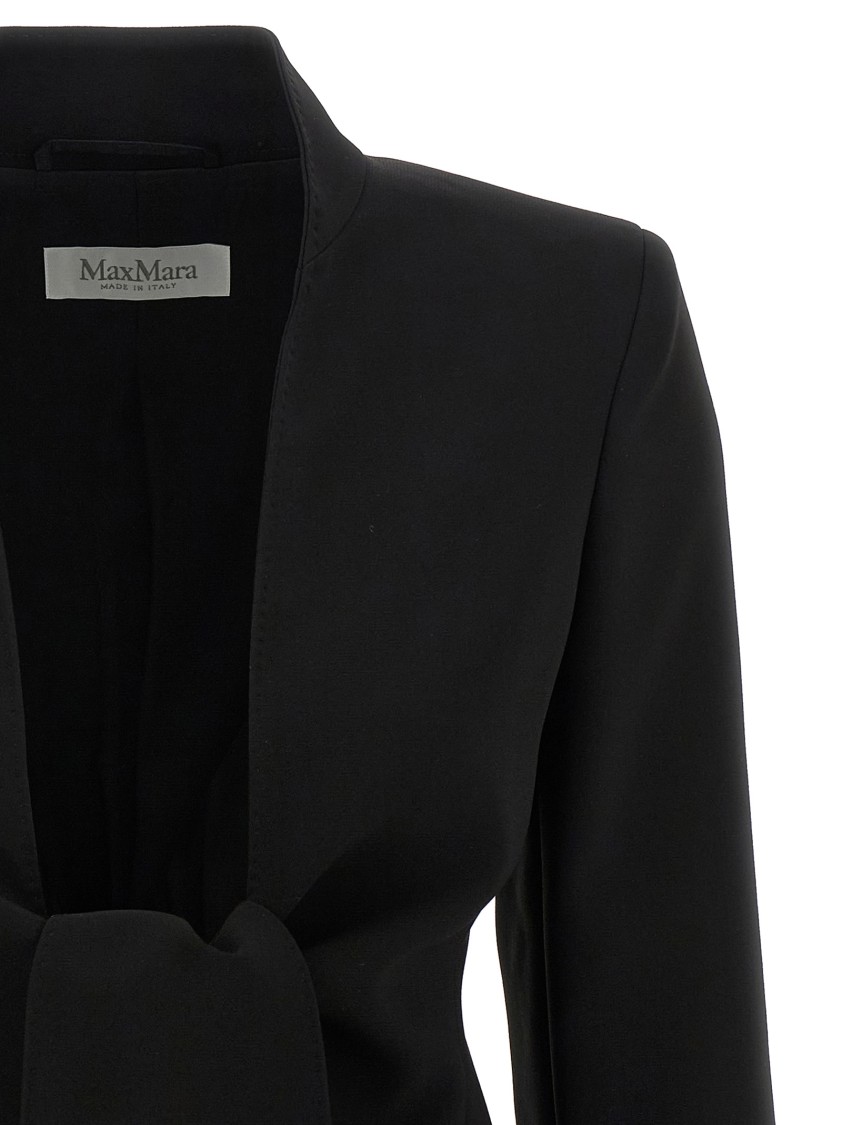 Max Mara Tailored Suit With Long Sleeves And Notched Lapel In Black