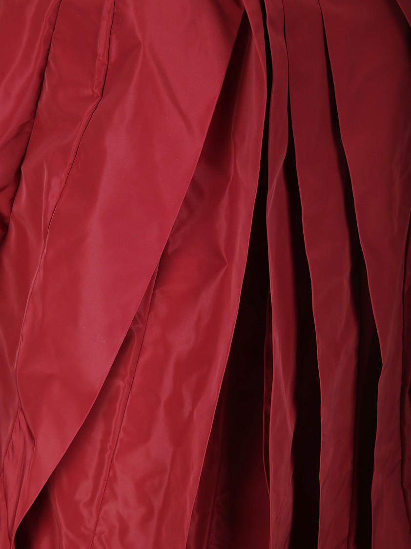 Maria Calderara Midi Pleated Taffeta Dress In Red
