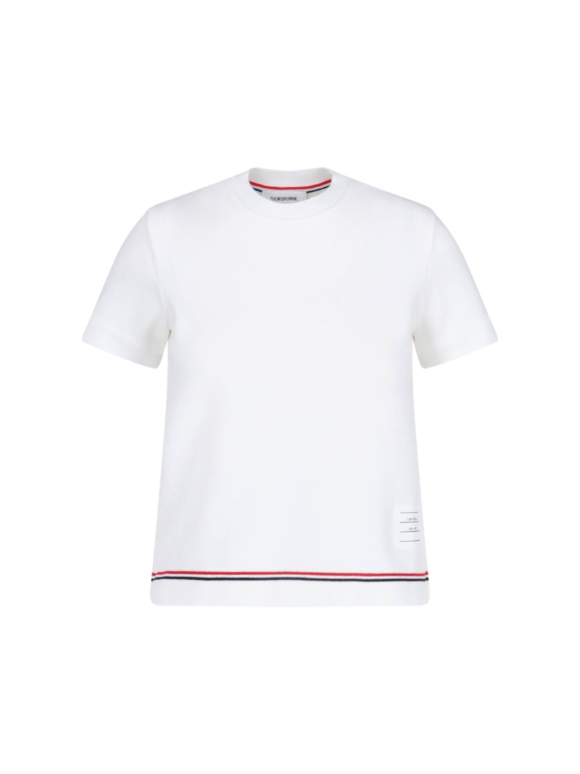 Shop Thom Browne Logo T-shirt – White