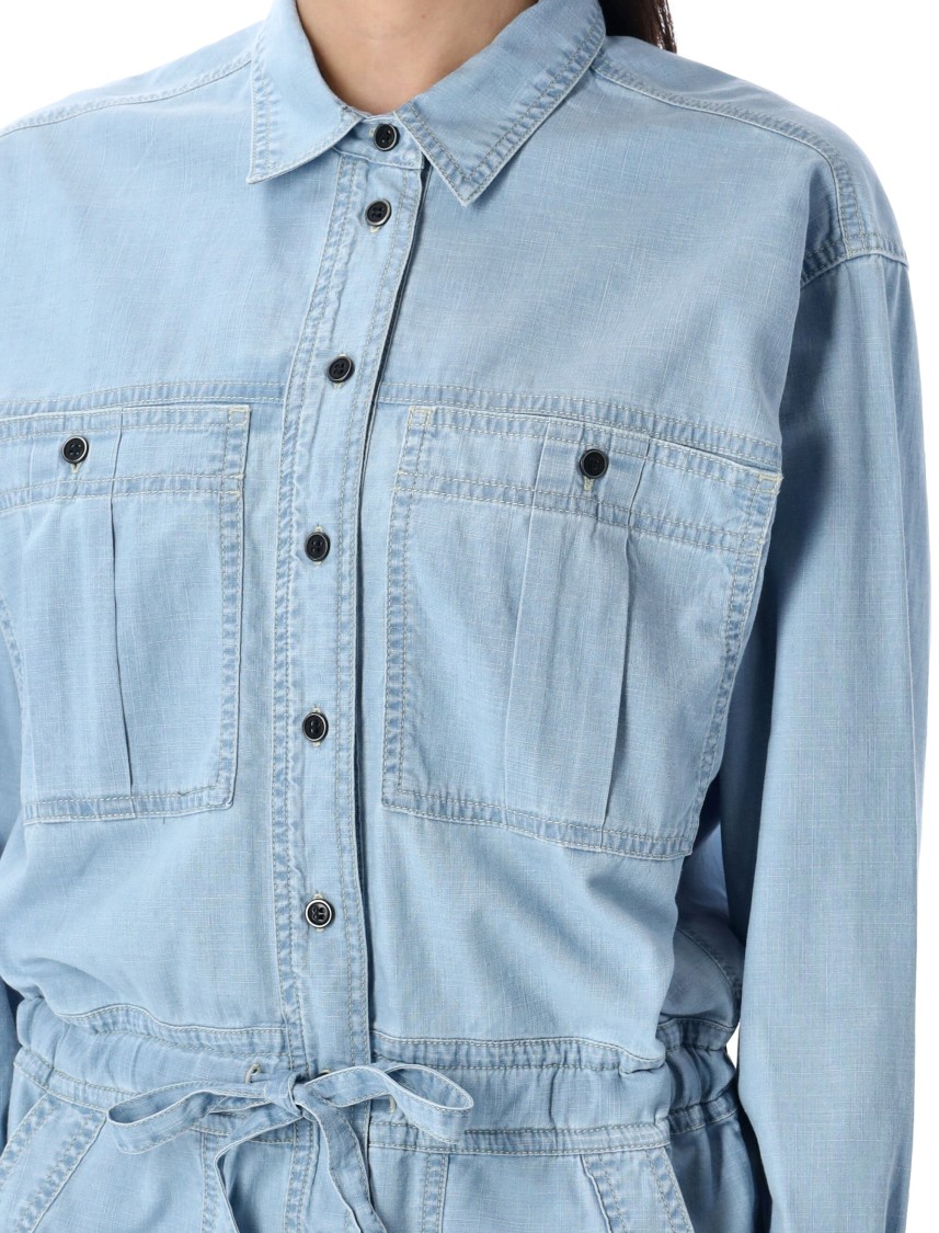 ISABEL MARANT ÉTOILE ISABEL MARANT ÉTOILE RELAXED COTTON CHAMBRAY VALENA JUMPSUIT