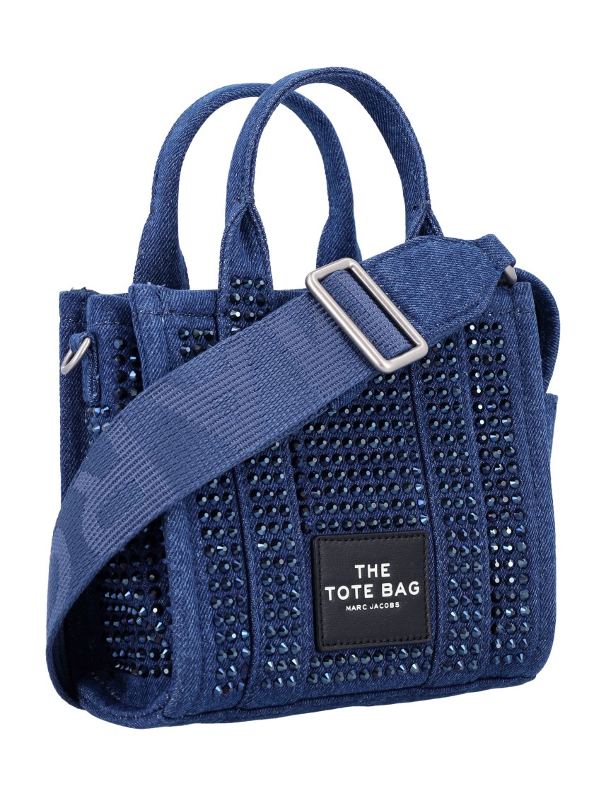 Shop Marc Jacobs The Crystal Denim Crossbody Tote Bag