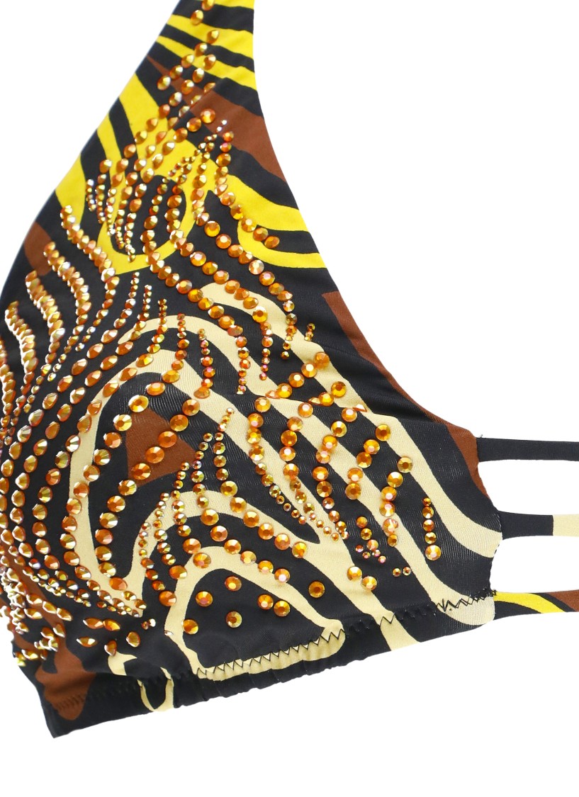 Miss Bikini Triangle Top Black Bikini In Multi