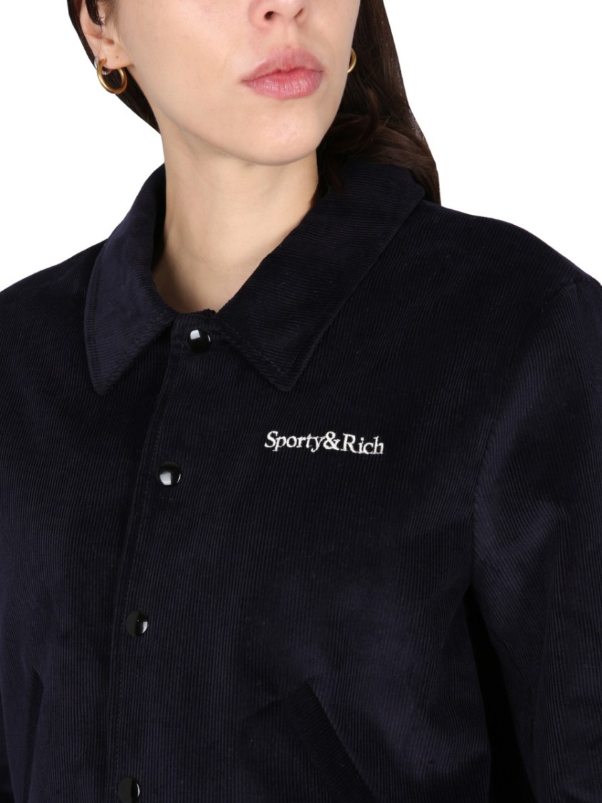 Sporty And Rich Cropped Black Varsity Jacket