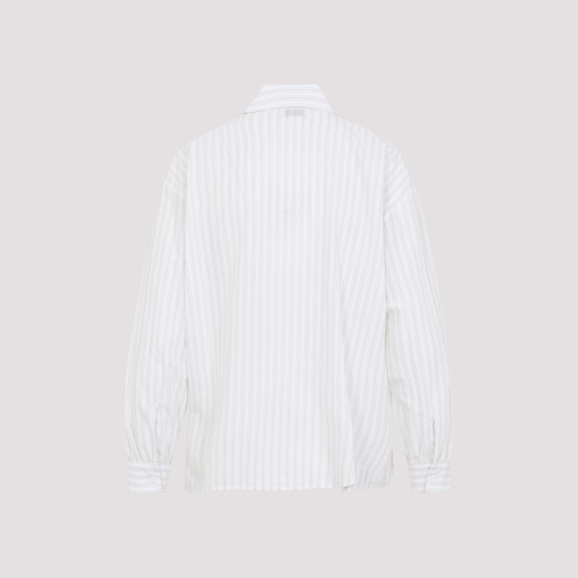 Shop Peserico Cappucino Cotton Striped Shirt In Neutrals