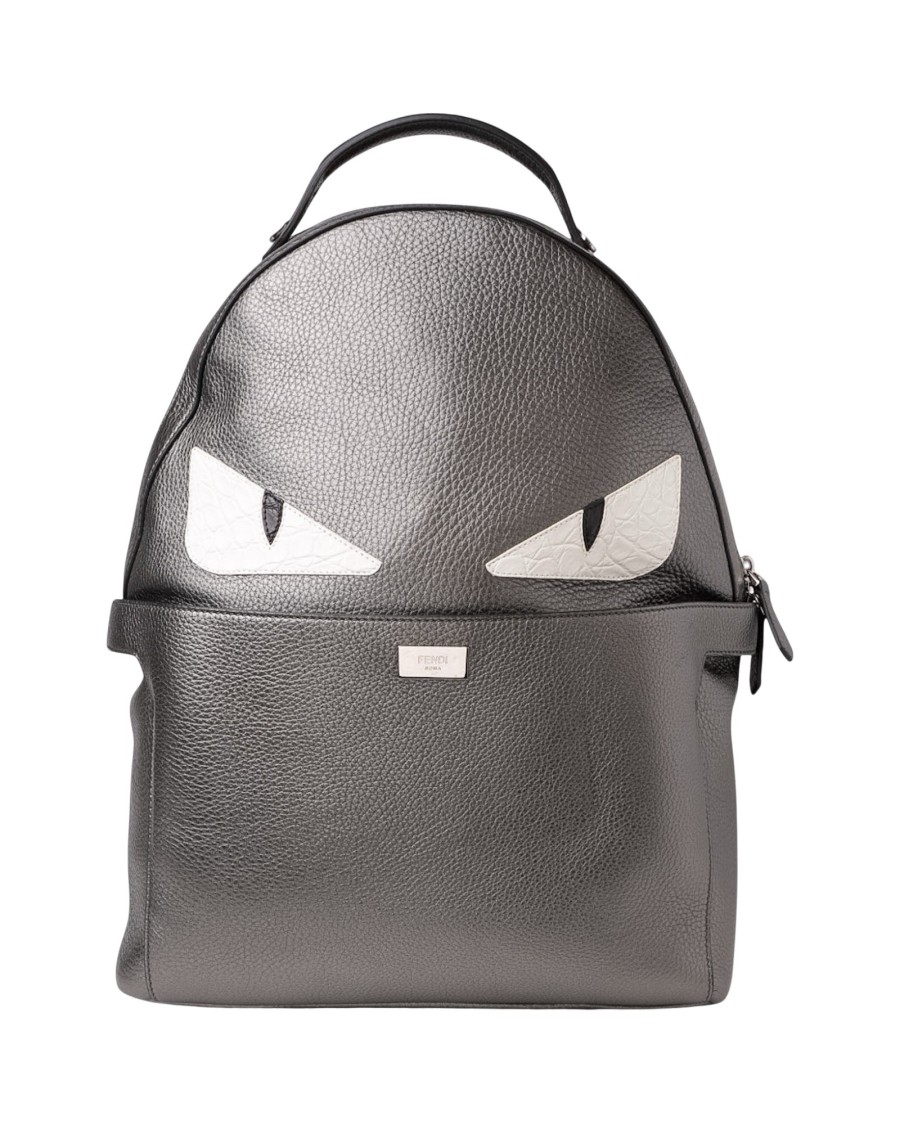 Fendi Peekaboo Monster Mm Backpack Grey In Grey