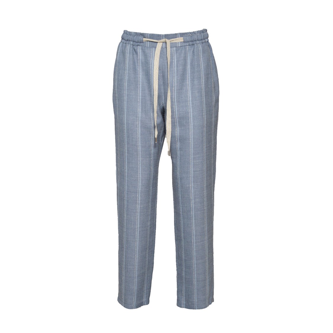 BARBA NAPOLI BARBA JOKE STRAIGHT TROUSERS IN LIGHT BLUE LINEN 