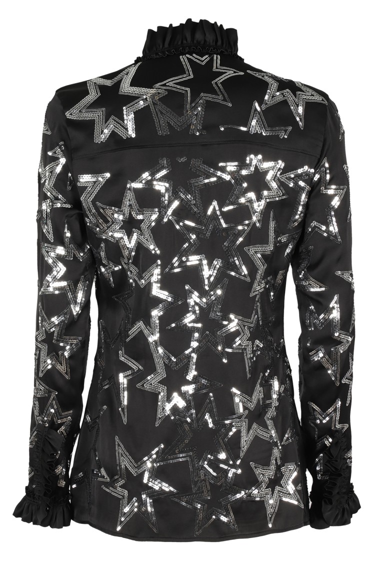 Rabanne Sequin-embellished Star Shirt In Black