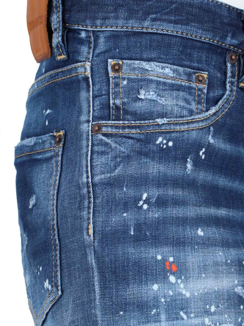 Dsquared2 Medium Easy Red Spots Wash Skater Jean In Blue