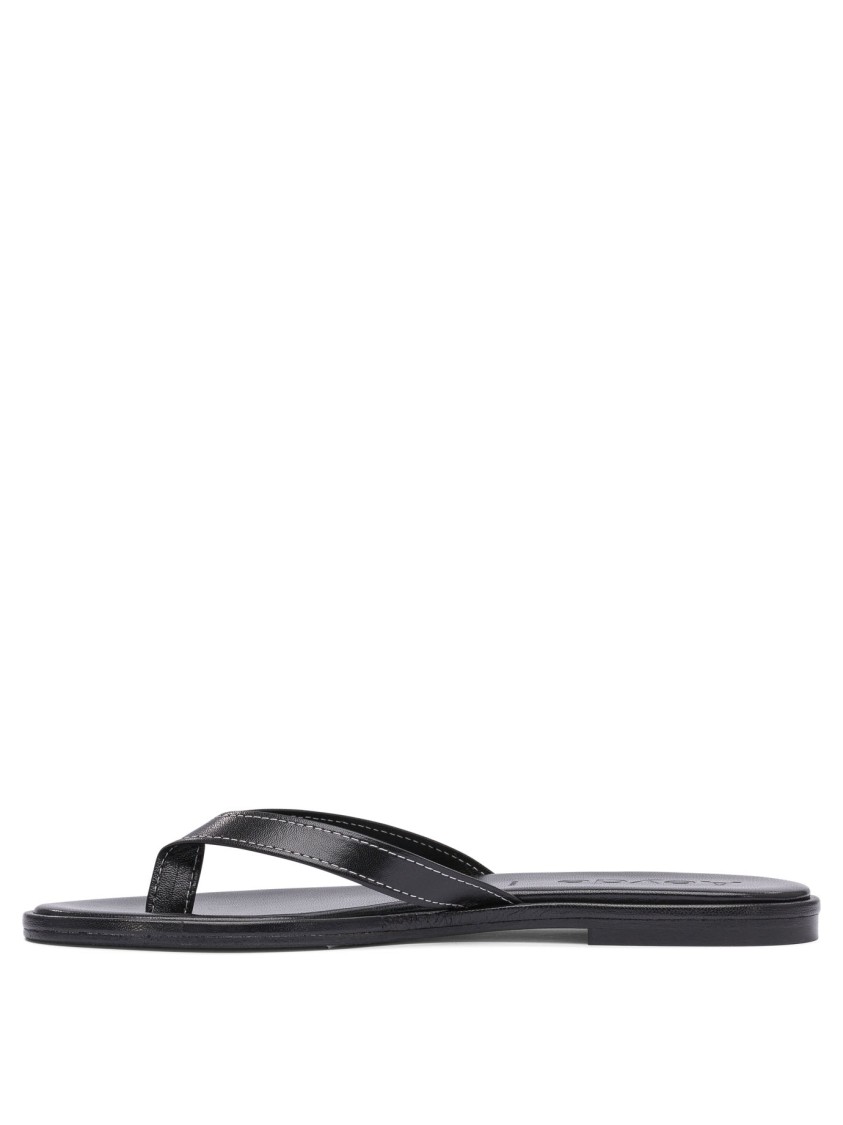 Aeyde Aeydē Black Sandals With Soft Nappa And Cow Leather Construction In Gray