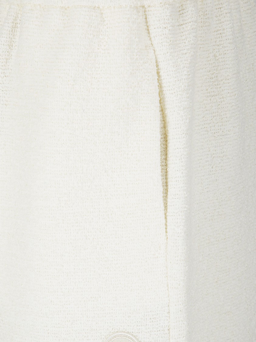 Moncler Stretch Shorts With Textured Finish In Neutral