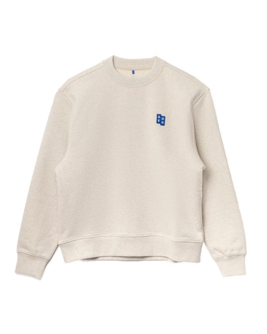 Adererror Semi-oversized Cotton Sweatshirt With Tetris Logo Patch In Neutral