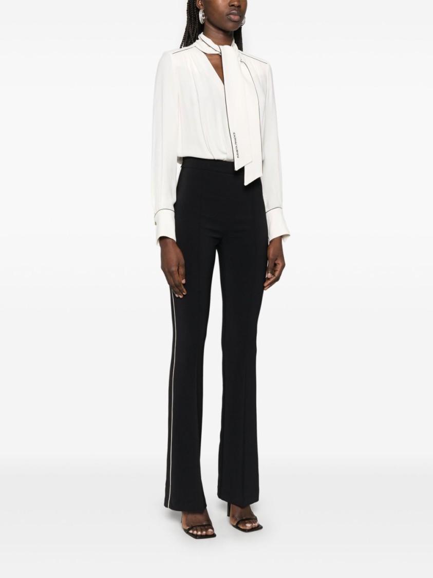 Elisabetta Franchi Fitted Black Jumpsuit With Blouse Top In Black