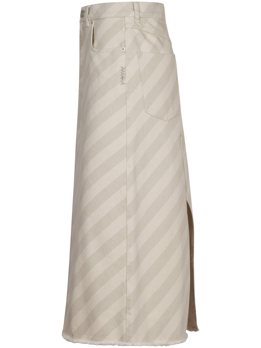 Marni Diagonal Stripe Wrap Skirt In Neutral