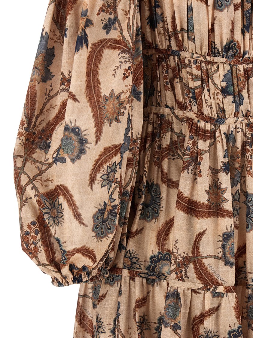 Zimmermann 'ascension Tie Billow Maxi' Dress In Brown
