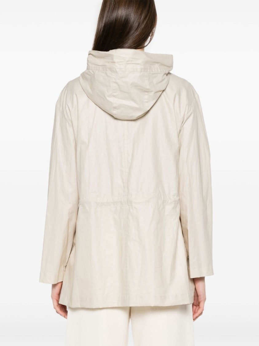 Fay Versatile White Parka With Customizable Silhouette In Neutral