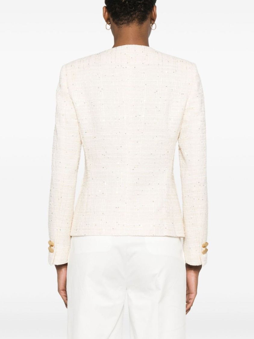 Tagliatore Beige Double-breasted Jacket With Gold-tone Buttons In Neutrals