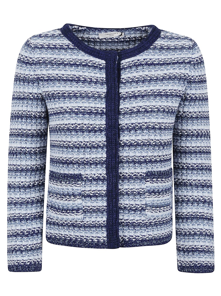 Charlott Textured Cotton Jacket In Blue