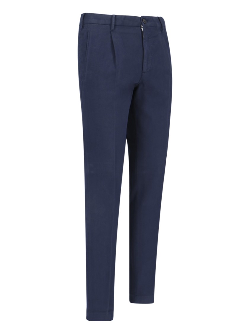 Incotex Straight Leg Trousers With Pockets And Loops In Blue
