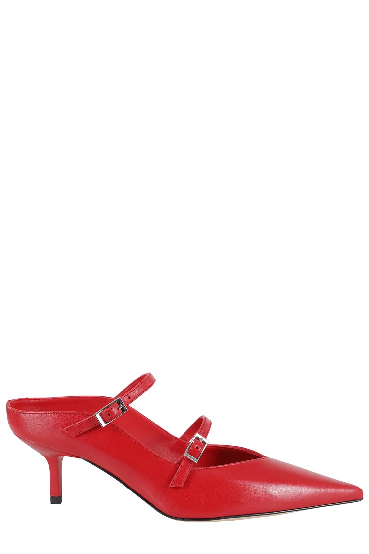 GIAMPAOLO VIOZZI GIAMPAOLO VIOZZI POINTED TOE NAPPA PUMP WITH DOUBLE STRAP DETAIL