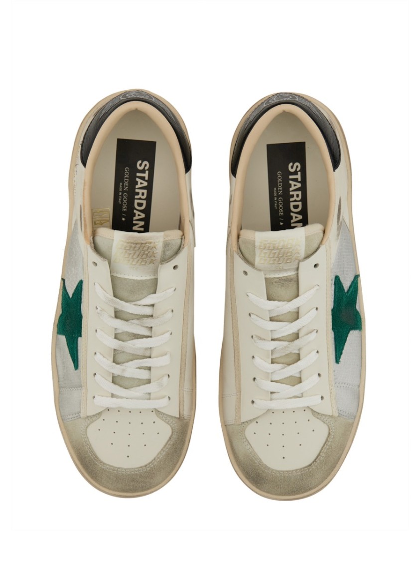 Golden Goose Stardan Leather Sneakers In White