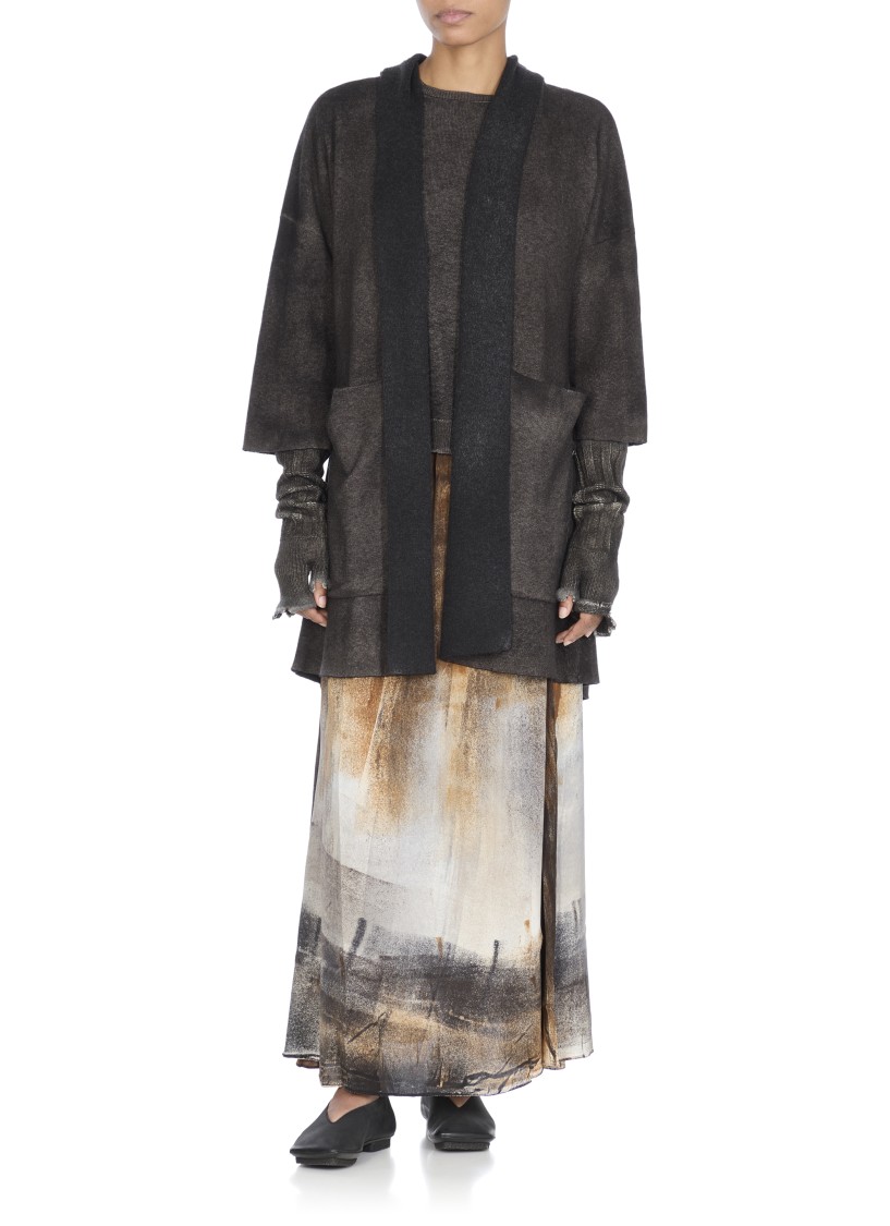 Avant Toi Dark Grey Wool And Cashmere Cardigan In Black