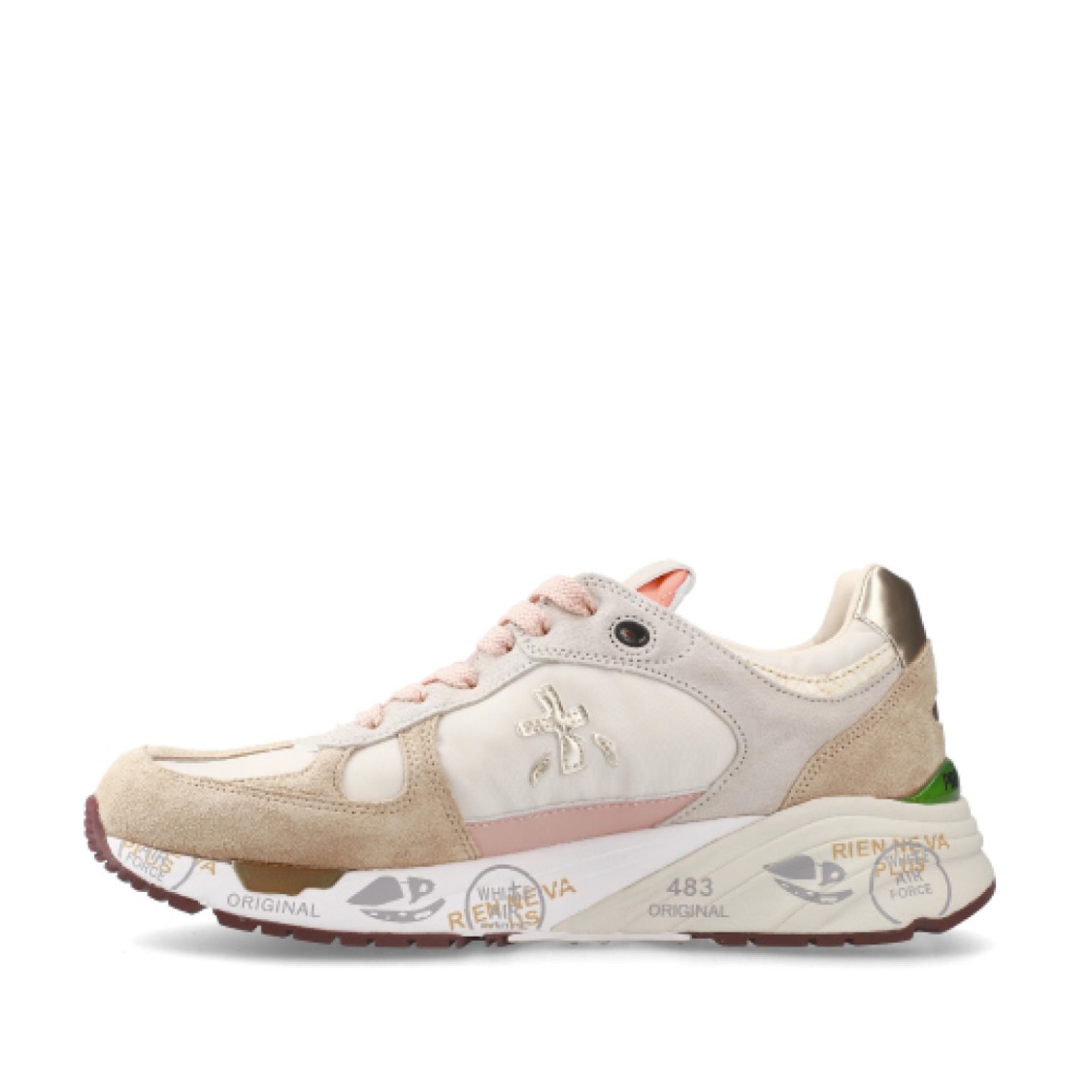 Premiata Mase Sneakers In Beige Suede And Fabric In Neutrals