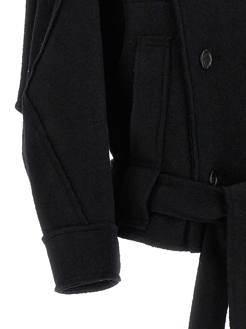 Issey Miyake Out Of A Cube Coats And Trench Coats Black In Black
