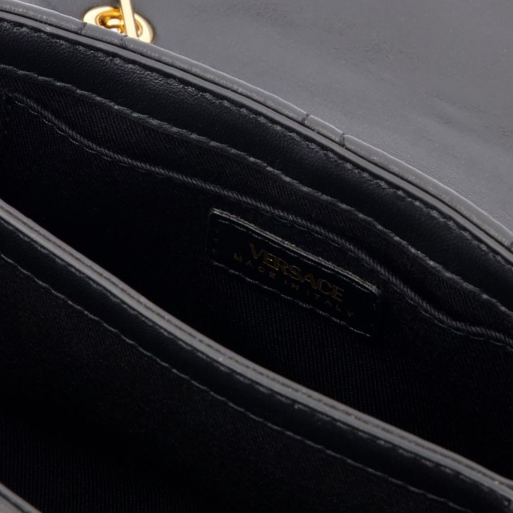 Versace Kleio Mini Shoulder Bag - Leather - Black In Black