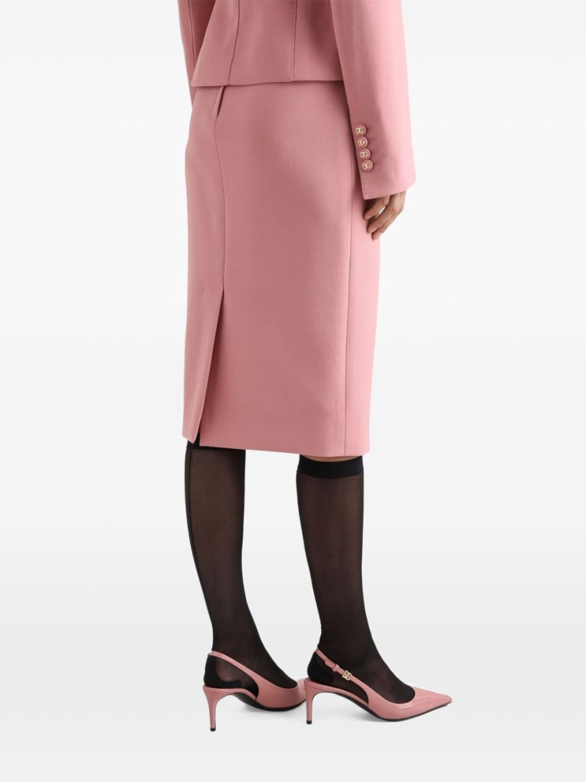 Dolce & Gabbana Midi Pencil Skirt In Pink