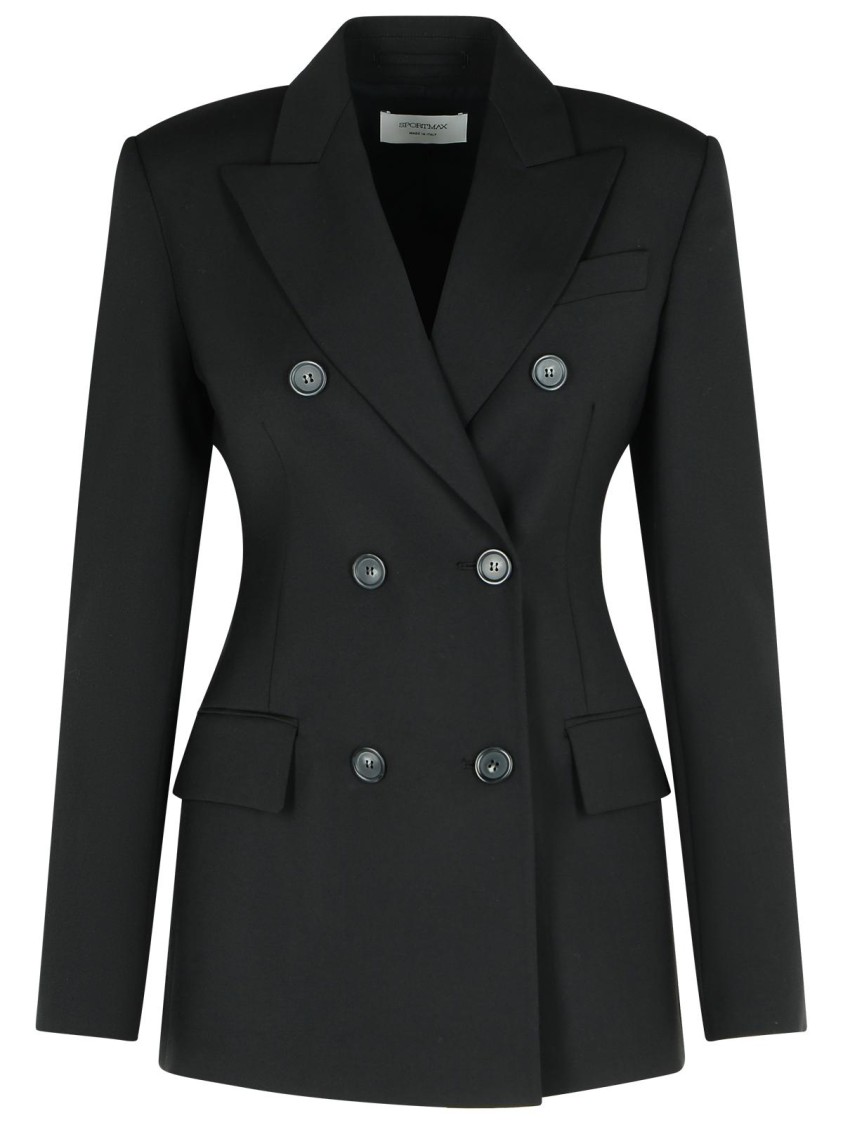 Sportmax Gelly Blazer In Black Stretch Wool In Black