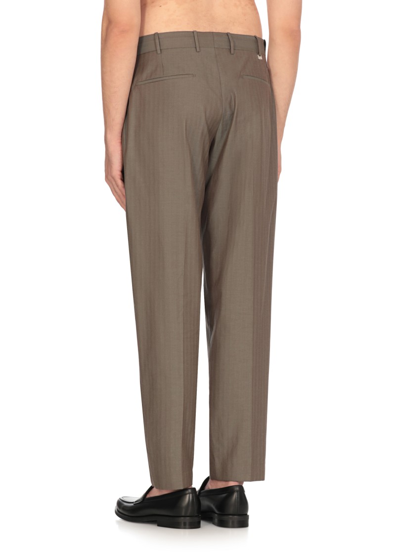 Pt Torino Superslim Trousers In Cotton And Silk