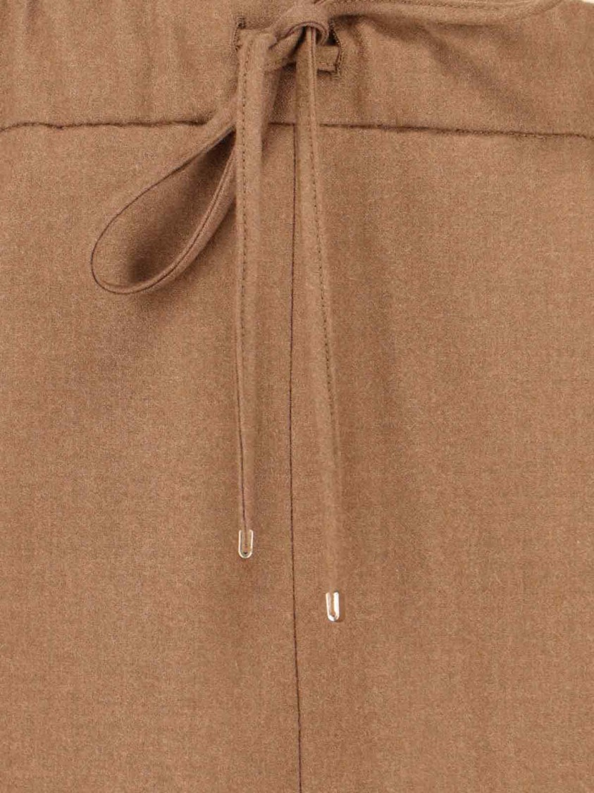 Max Mara Trousers Straight Leg Elastic Waistband In Brown