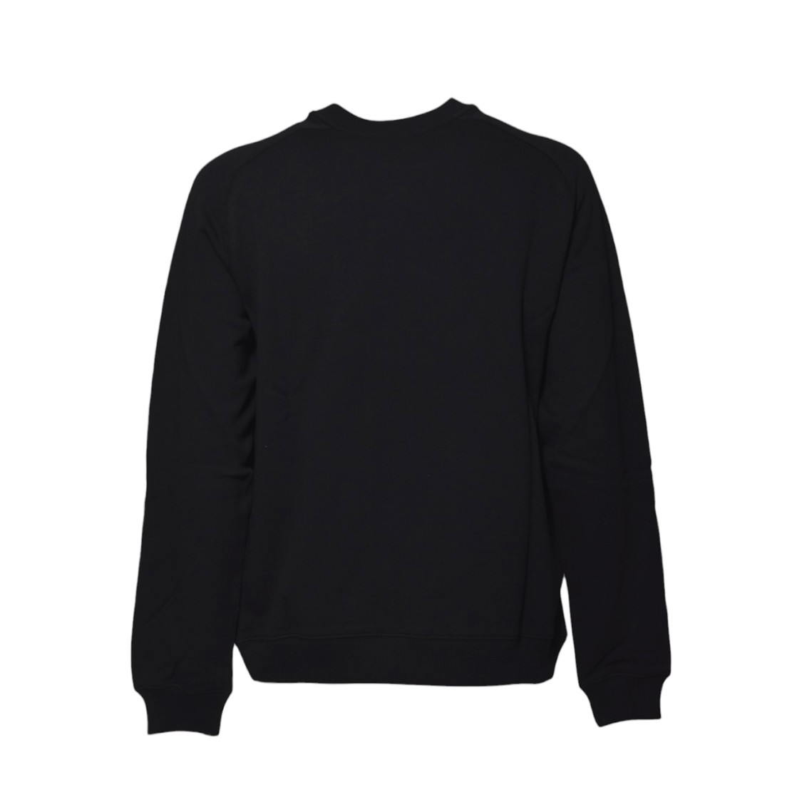 Shop Msgm Black Cotton Crewneck Sweatshirt With Mini Logo Print