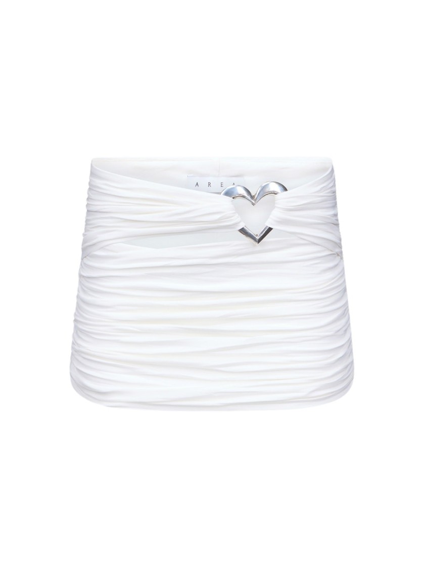 AREA AREA HEART RUCHED MINI SKIRT