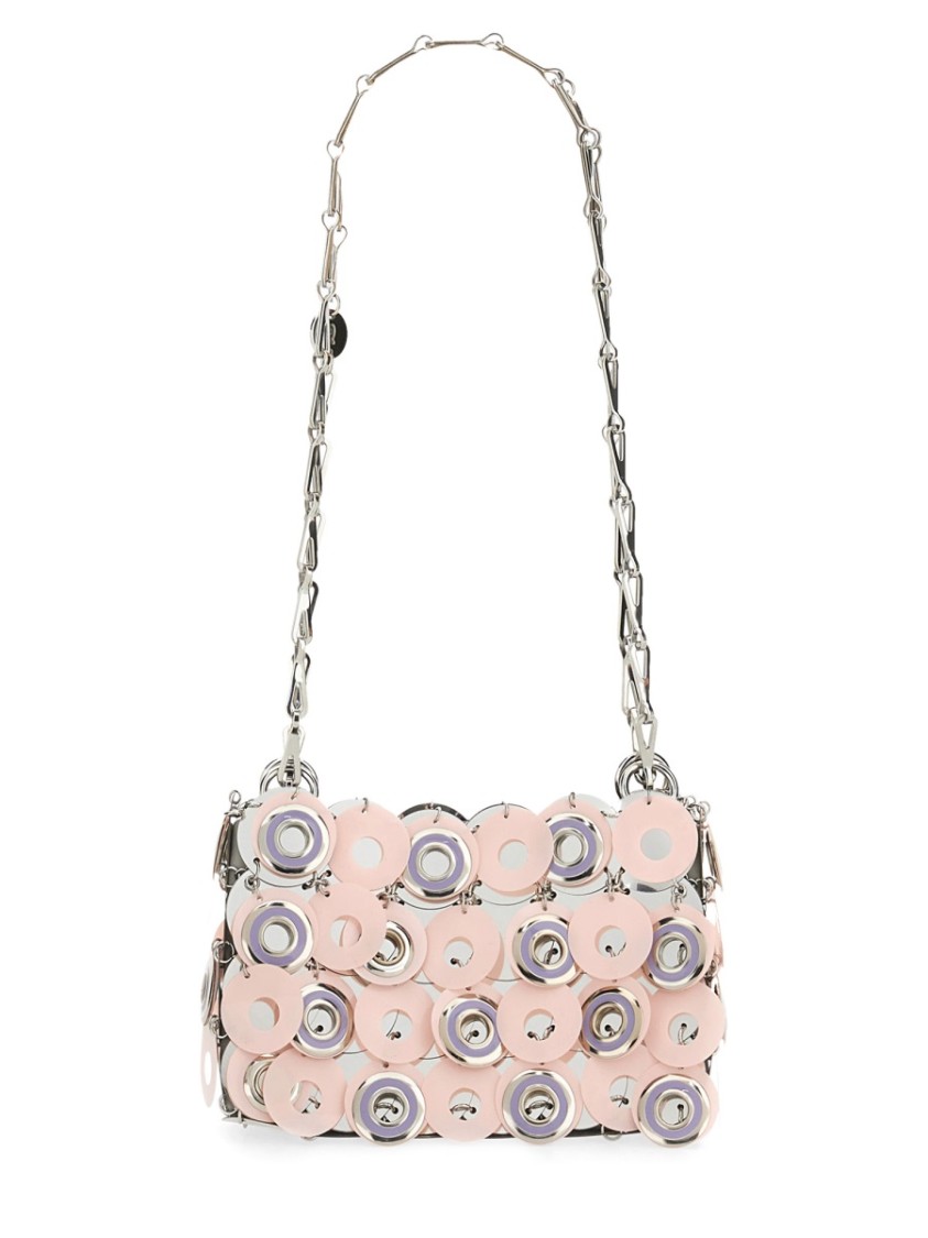 Rabanne "sparkle Discs" Shoulder Bag In Pink