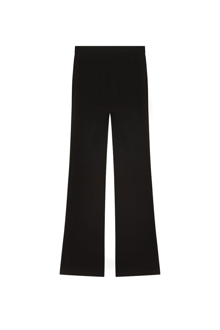 Pinko Wide-leg Black Trousers With Tailored Finish In Black