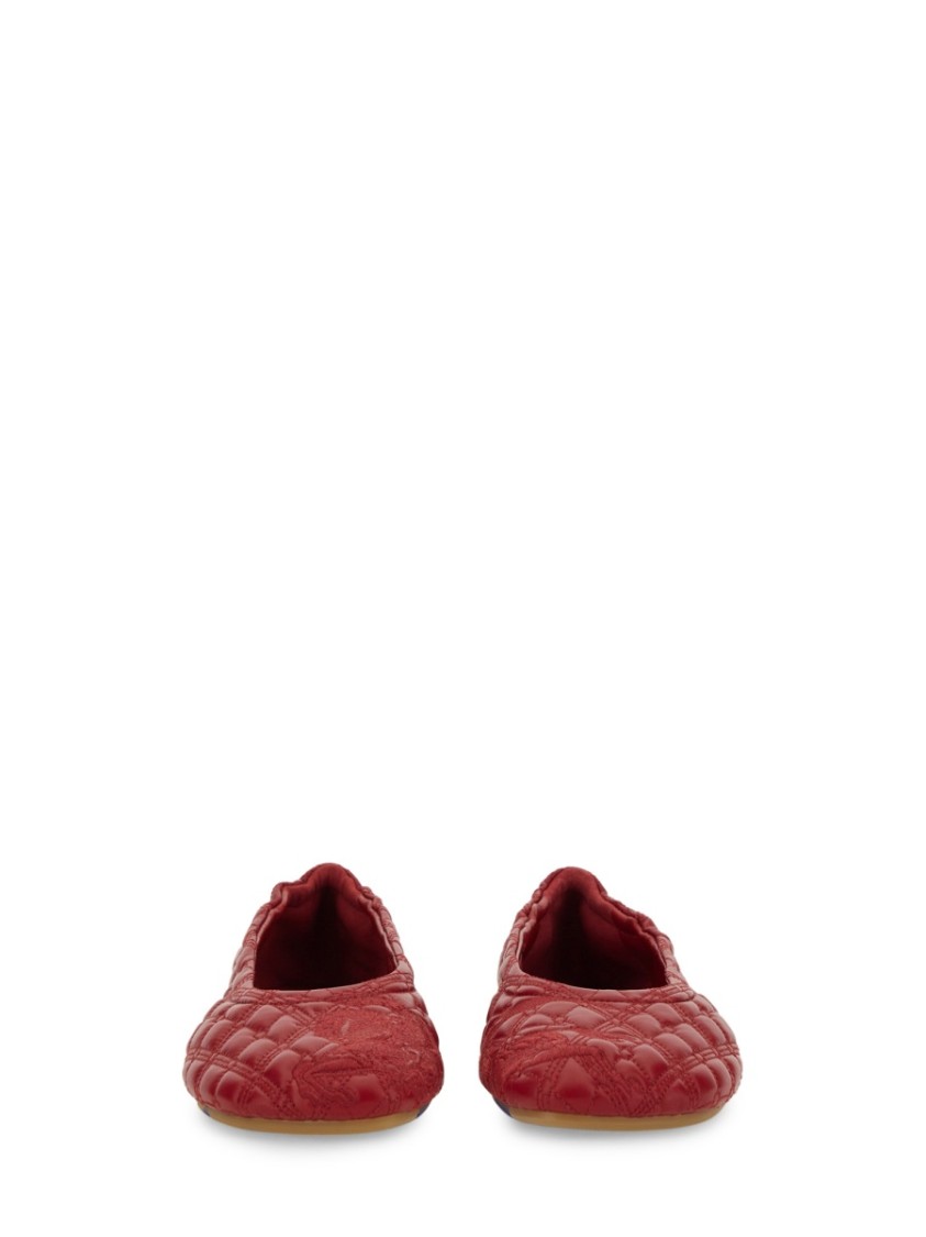 Burberry Sadler Quilted Lambskin Ballerina Flats In Red