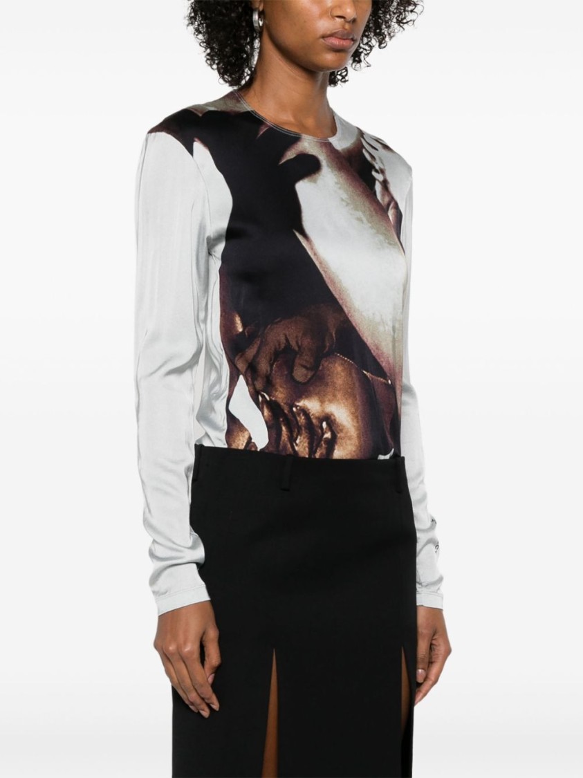 Attico Black Midi Skirt With Front Slits In Black