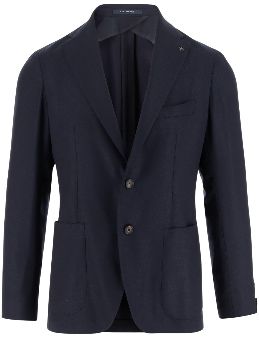Tagliatore Notched-lapels Single-breasted Blazer In Blue