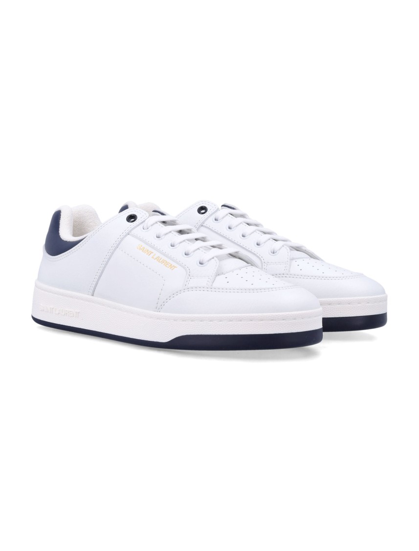 Saint Laurent Low-top Sneakers With Contrast Heel Tab In White