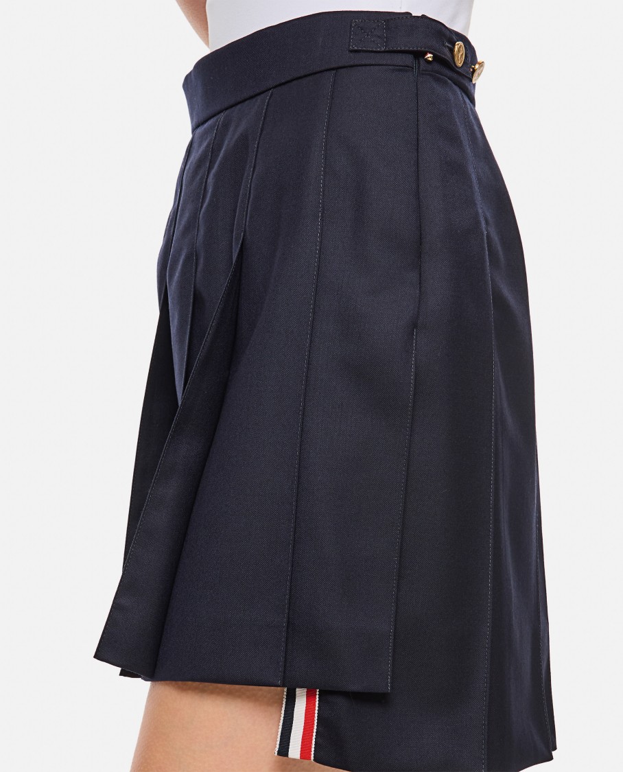 Thom Browne Midnight Blue Wool Skirt In Blue