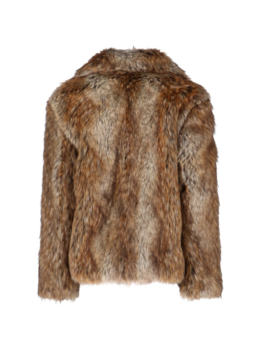 Mm6 Maison Margiela Acrylic Jacket Synthetic Fur In Brown