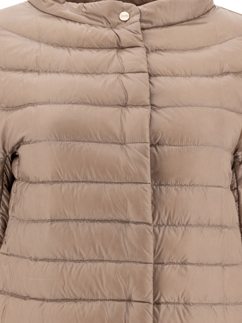 Herno Short Padded Jacket With High Collar In Pink