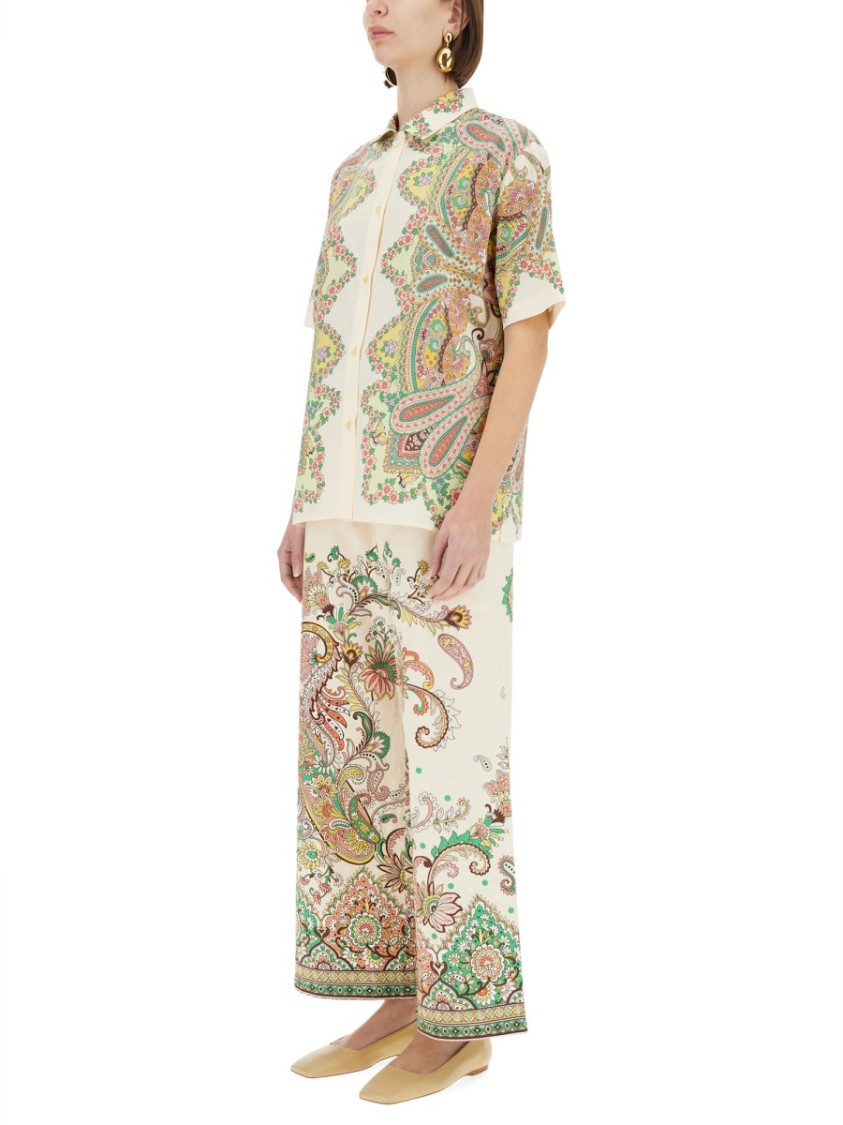 Etro Paisley Pattern Shirt With Floral Accents In Multicolor